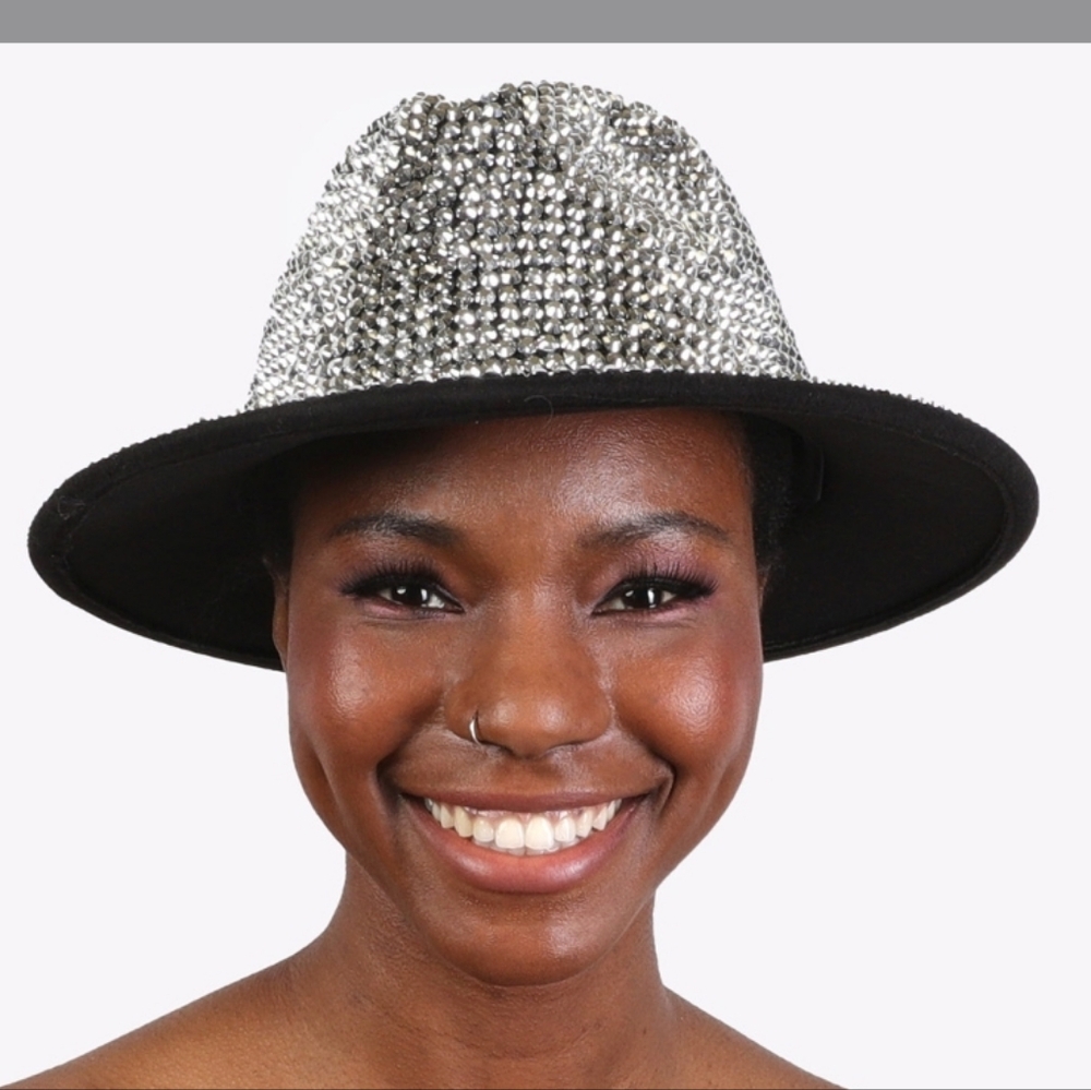 Glamorous Silver Rhinestone Hat - Picture 9 of 11